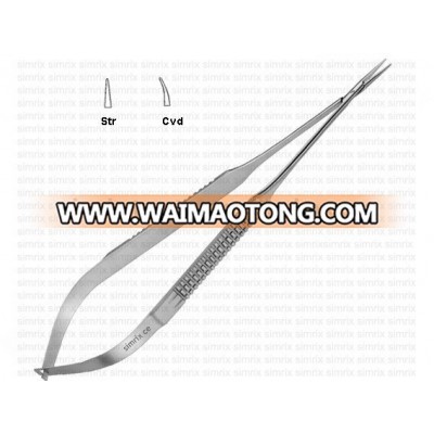 Micro Needle Holder Spring Action W/O Lock Diamond Dust Coated , Str & Curved , Micro / Neuro Surgery Instruments, Simrix