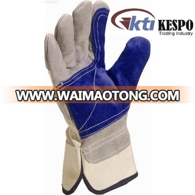 Cow split leather heavy duty double palm gloves Kespo